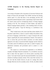 Response to the Dearing Interim Report on Languages