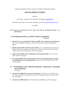 The field of development ethics - an introduction