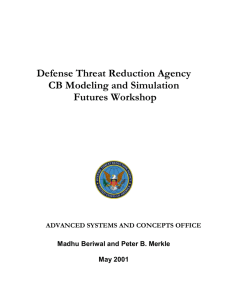 Defense Threat Reduction Agency CB Modeling and Simulation