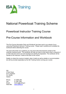 Powerboat Instructor Pre-Course Info and Workbook