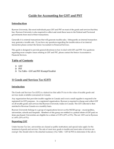 Guide for Collecting and Accounting for GST and PST