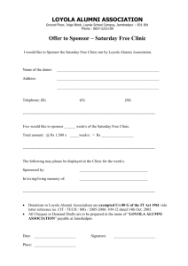 LAA Saturday Free Clinic Sponsorship Form