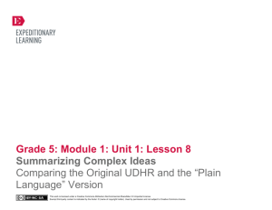 Grade 5: Module 1: Unit 1: Lesson 8 Summarizing Complex Ideas
