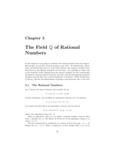 The Field Q of Rational Numbers