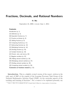 Fractions, Decimals, and Rational Numbers