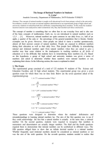 The Image of Rational Numbers in Students N. Çetin* The concept