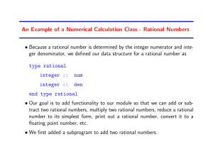An Example of a Numerical Calculation Class