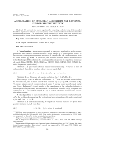 ACCELERATION OF EUCLIDEAN ALGORITHM AND RATIONAL