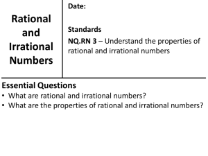 Rational and Irrational Numbers