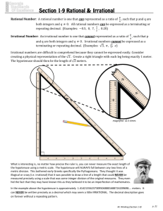 Rational Number: A rational number is one that can represented as