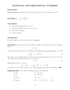 RATIONAL AND IRRATIONAL NUMBERS