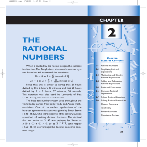 THE RATIONAL NUMBERS