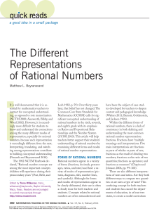 The Different Representations of Rational Numbers