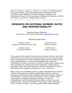 Research on Rational Number, Ratio, and Proportionality