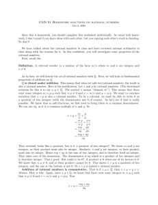 GMS 91 Homework solutions on rational numbers