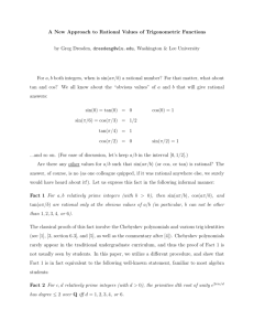 A New Approach to Rational Values of Trigonometric Functions by