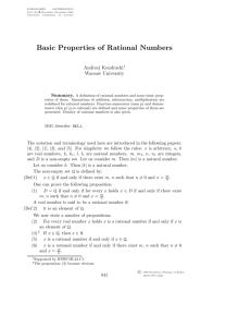 Basic Properties of Rational Numbers