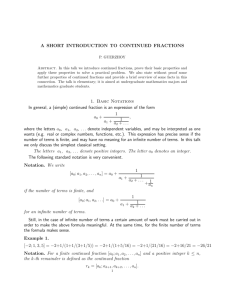 continued fractions - University of Hawaii at Manoa