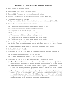 Section 3.2: Direct Proof II: Rational Numbers