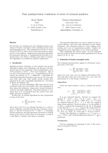 Fast multiprecision evaluation of series of rational numbers