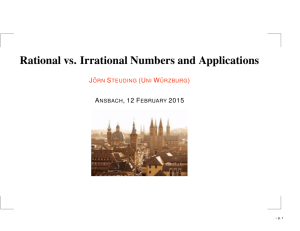 Rational vs. Irrational Numbers and Applications