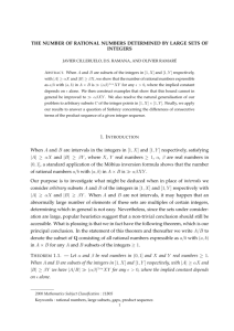 THE NUMBER OF RATIONAL NUMBERS DETERMINED BY