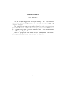 Multiplication by 2 Oliver Jenkinson Pick any rational number, and