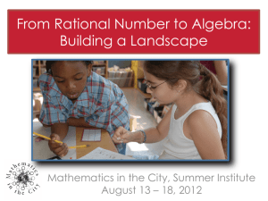 From Rational Number to Algebra: Building a