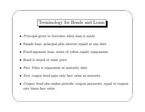 Terminology for Bonds and Loans