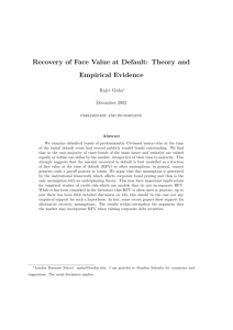 Recovery of Face Value at Default: Theory and Empirical Evidence