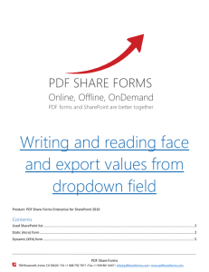 Writing and reading face and export values from