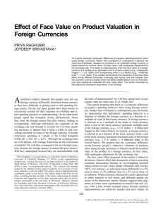 Effect of Face Value on Product Valuation in