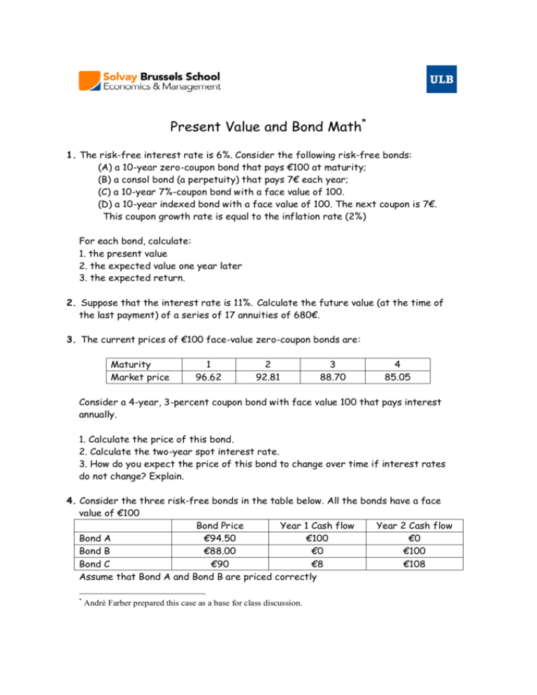 Present Value And Bond Math