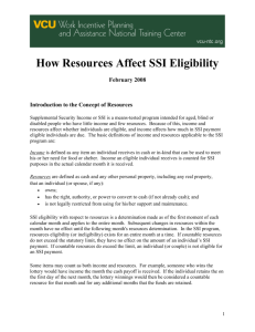 How Resources Affect SSI Eligibility