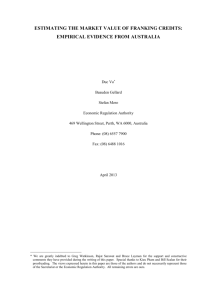 estimating the market value of franking credits