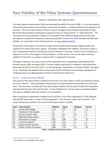 Face Validity of the Value Systems Questionnaire