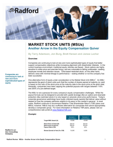 MARKET STOCK UNITS (MSUs)