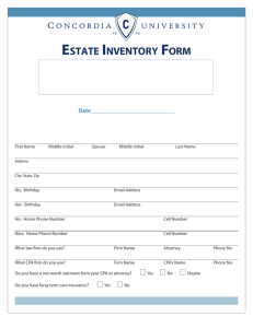 estate inventory form - Concordia University