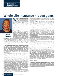 Director of Life Insurance Whole Life Insurance hidden gems