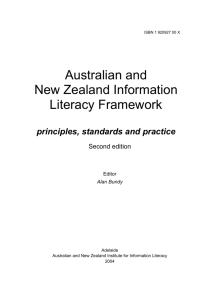 Australian and New Zealand Information Literacy Framework