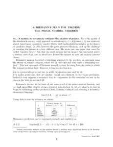 8. Riemann`s plan for proving the prime number theorem