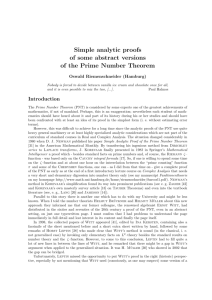 Prime Number Theorem - Universität Hamburg