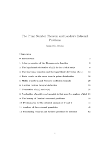 The Prime Number Theorem and Landau`s Extremal Problems