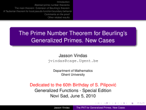 The Prime Number Theorem for Beurling`s Generalized Primes. New