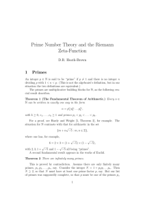 Prime Number Theory and the Riemann Zeta