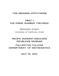 The Riemann Hypothesis and the Prime Number Theorem