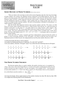 PRIME NUMBERS PART III THE PRIME NUMBER THEOREM π