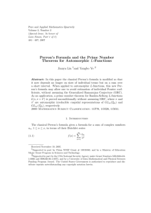 Perron`s Formula and the Prime Number Theorem for Automorphic L