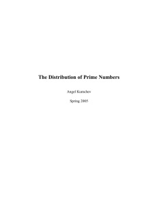 The Distribution of Prime Numbers