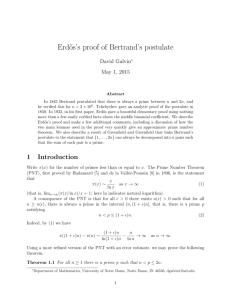 Erdos`s proof of Bertrand`s postulate